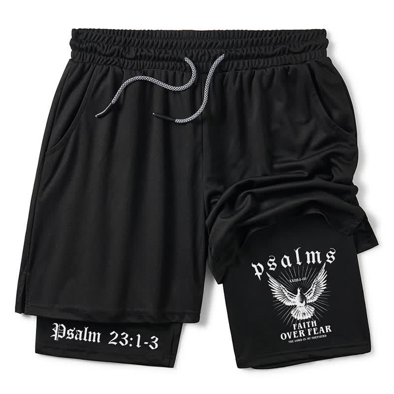 Christianartworkshop Faith Over Fear Black Inspirational Shorts - Shorts - 3XL - image 1