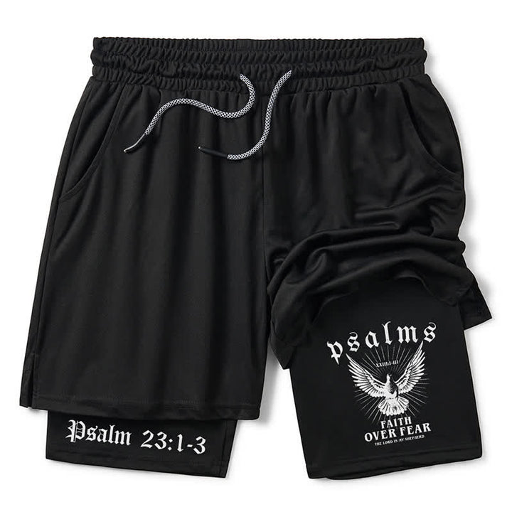 Christianartworkshop Faith Over Fear Black Inspirational Shorts - Shorts - 3XL - image 1