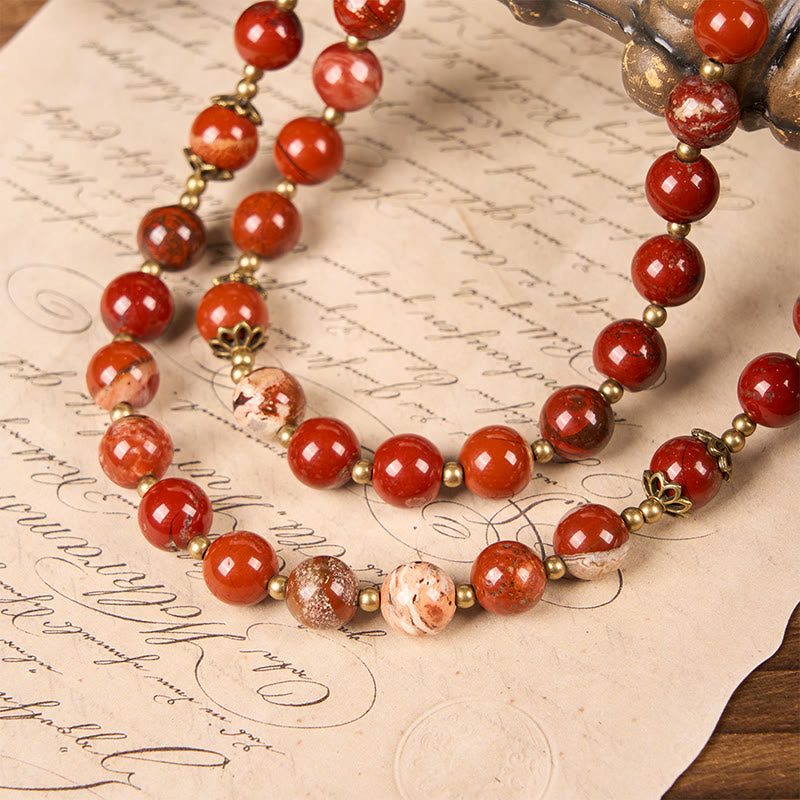 Christianartworkshop Handmade 8mm Red Jasper Gemstone Rosary with Miraculous Medal & Crucifix - image 4