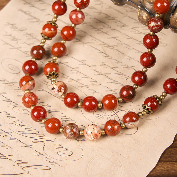 Christianartworkshop Handmade 8mm Red Jasper Gemstone Rosary with Miraculous Medal & Crucifix - image 4