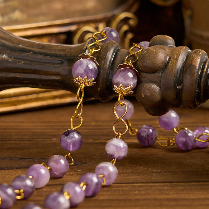 Christianartworkshop Our Lady of Guadalupe & Crucifix of 8mm Round Purple Crystal Rosary - image 5