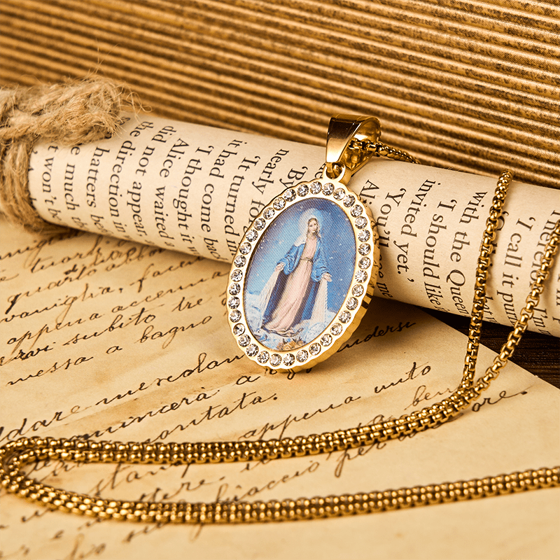 Christianartworkshop Divine Grace with the Miraculous Medal Necklace - A Testament to Faith - Miraculous Medal - image 1