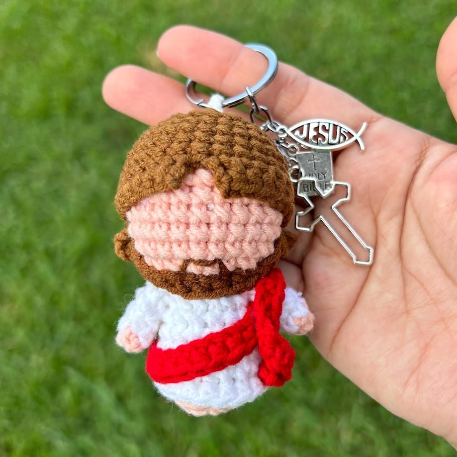 Christianartworkshop Jesus Crochet Keychain/Pendant - A Beautiful Reminder of Christ's Love - Keychain - image 1