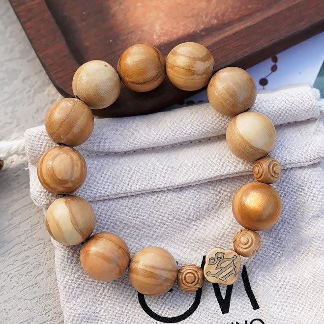 Christianartworkshop Olive Wood Bracelet Rose Rosary Portable Elastic Bracelet - image 12