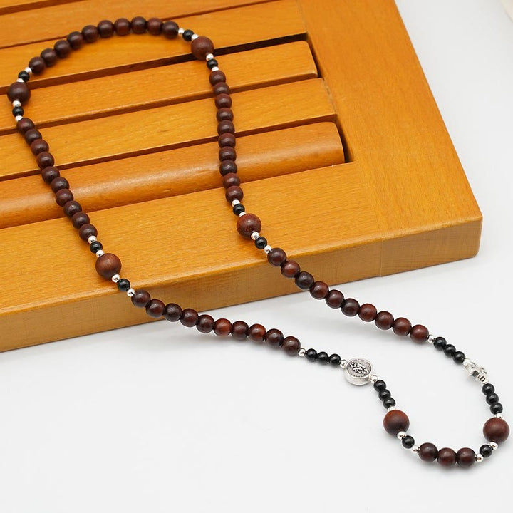Christianartworkshop 6mm Rosewood Three-circle Elastic Bracelet Divine Rosary Beads - image 10
