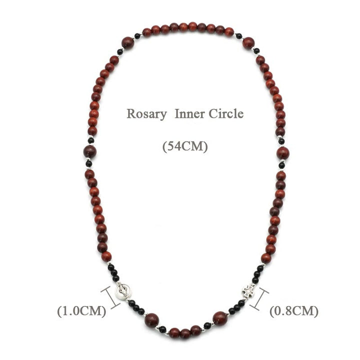 Christianartworkshop 6mm Rosewood Three-circle Elastic Bracelet Divine Rosary Beads - image 11