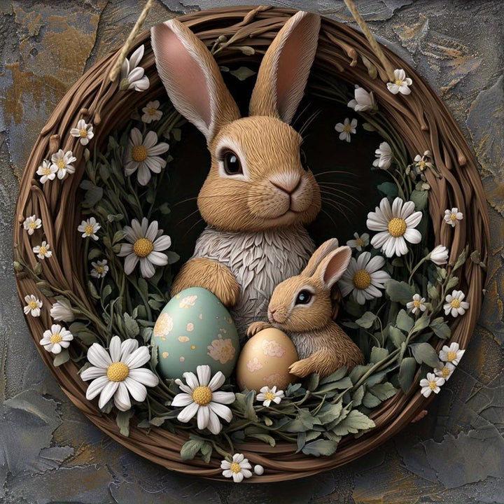 Christianartworkshop Resurrection & Vitality: Easter Bunny Wooden Hanging Pendant Ornament - image 2