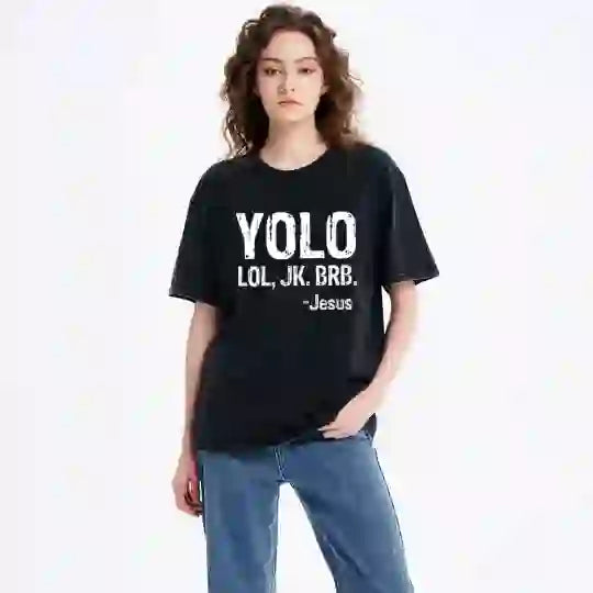 Christianartworkshop YOLO Christian Washed T-Shirt - image 2