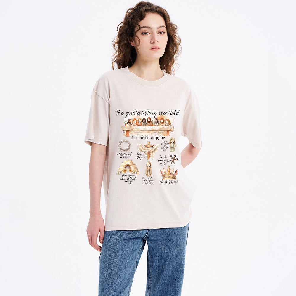 Christianartworkshop Greatest Story Ever Told Christian Washed T-Shirt - image 2
