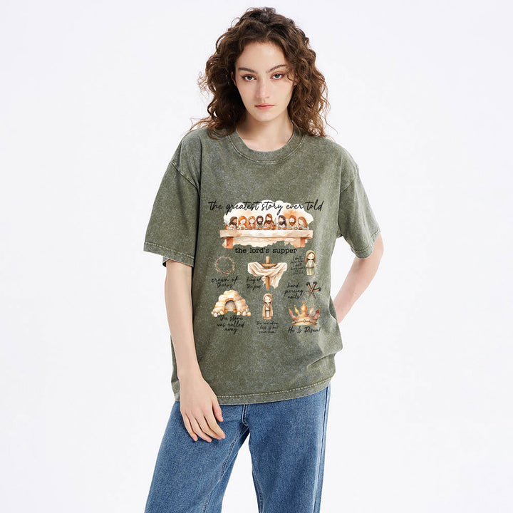 Christianartworkshop Greatest Story Ever Told Christian Washed T-Shirt - image 4