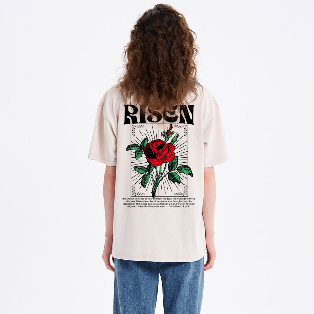 Christianartworkshop Risen Christian Washed T-Shirt - image 4