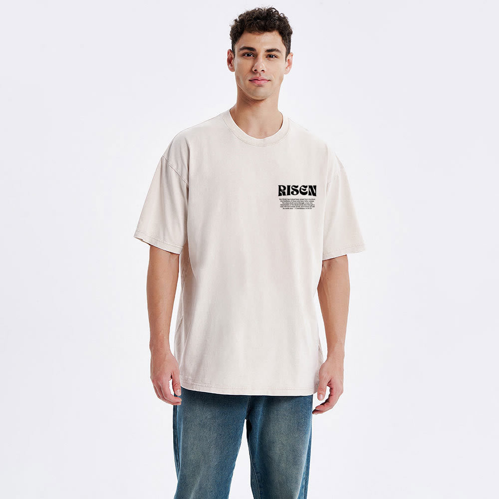 Christianartworkshop Risen Christian Washed T-Shirt - image 3