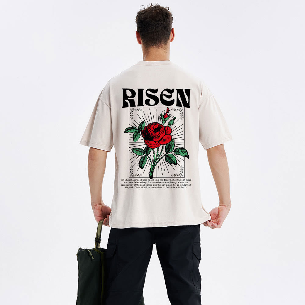 Christianartworkshop Risen Christian Washed T-Shirt - image 2