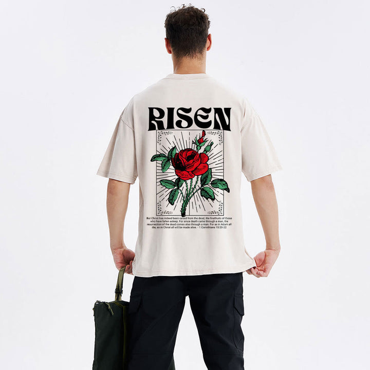 Christianartworkshop Risen Christian Washed T-Shirt - image 2
