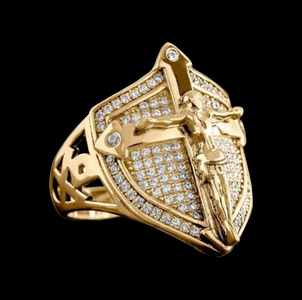 Christianartworkshop Divine Shield Crucifix Luxurious Ring: A Bold Testament of Faith and Devotion - image 2