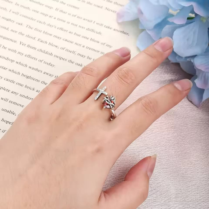 Christianartworkshop Sacred Heart of Jesus Ring: With God All Things Are Possible - image 4