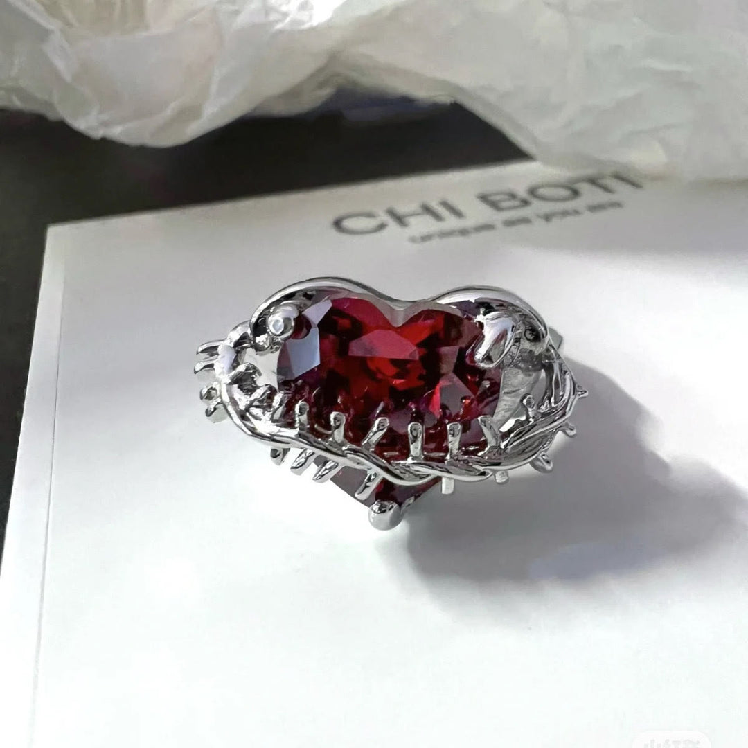 Christianartworkshop Divine Love & Thorns Ring: An Elegant Emblem of Spiritual Devotion - Adjustable - image 1