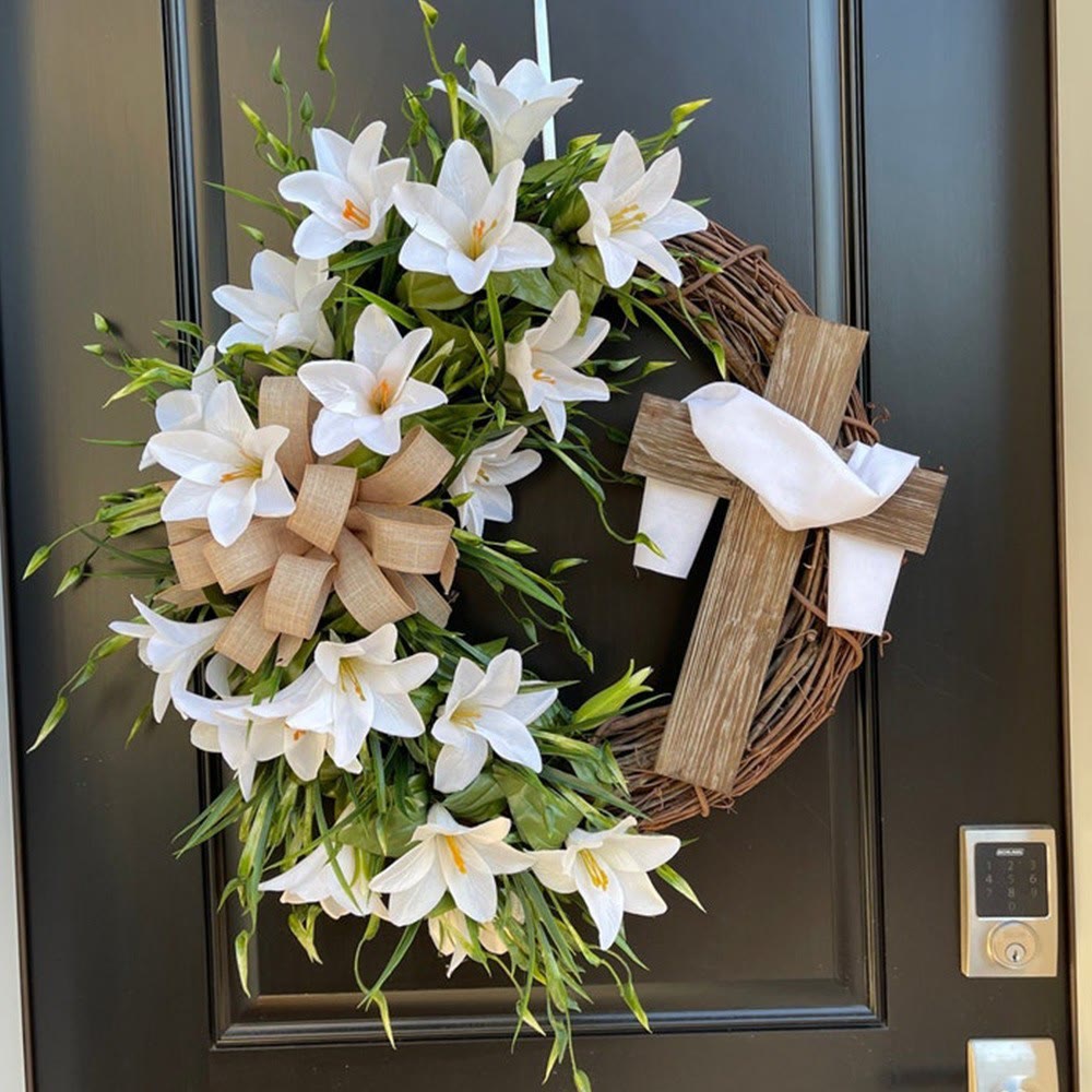 Christianartworkshop "The Eternal Symphony of the Wreath and the Cross": A Poetic Tribute to Faith in Spring - 17.72'' - image 1