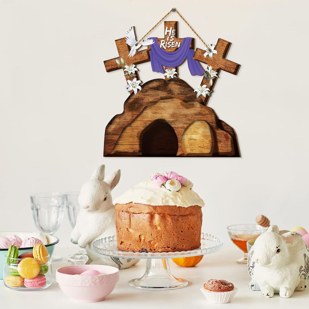 Christianartworkshop Wooden Cross Easter Ornament - Celebrate the Resurrection - image 3