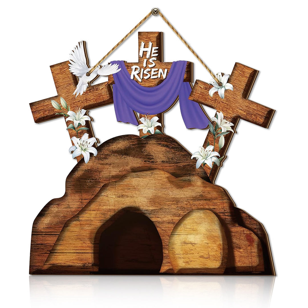 Christianartworkshop Wooden Cross Easter Ornament - Celebrate the Resurrection - image 4