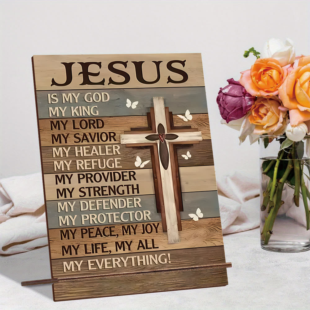 Christianartworkshop Wooden Cross Faith Decorative Plaque - Praise the Glory of Jesus - image 4