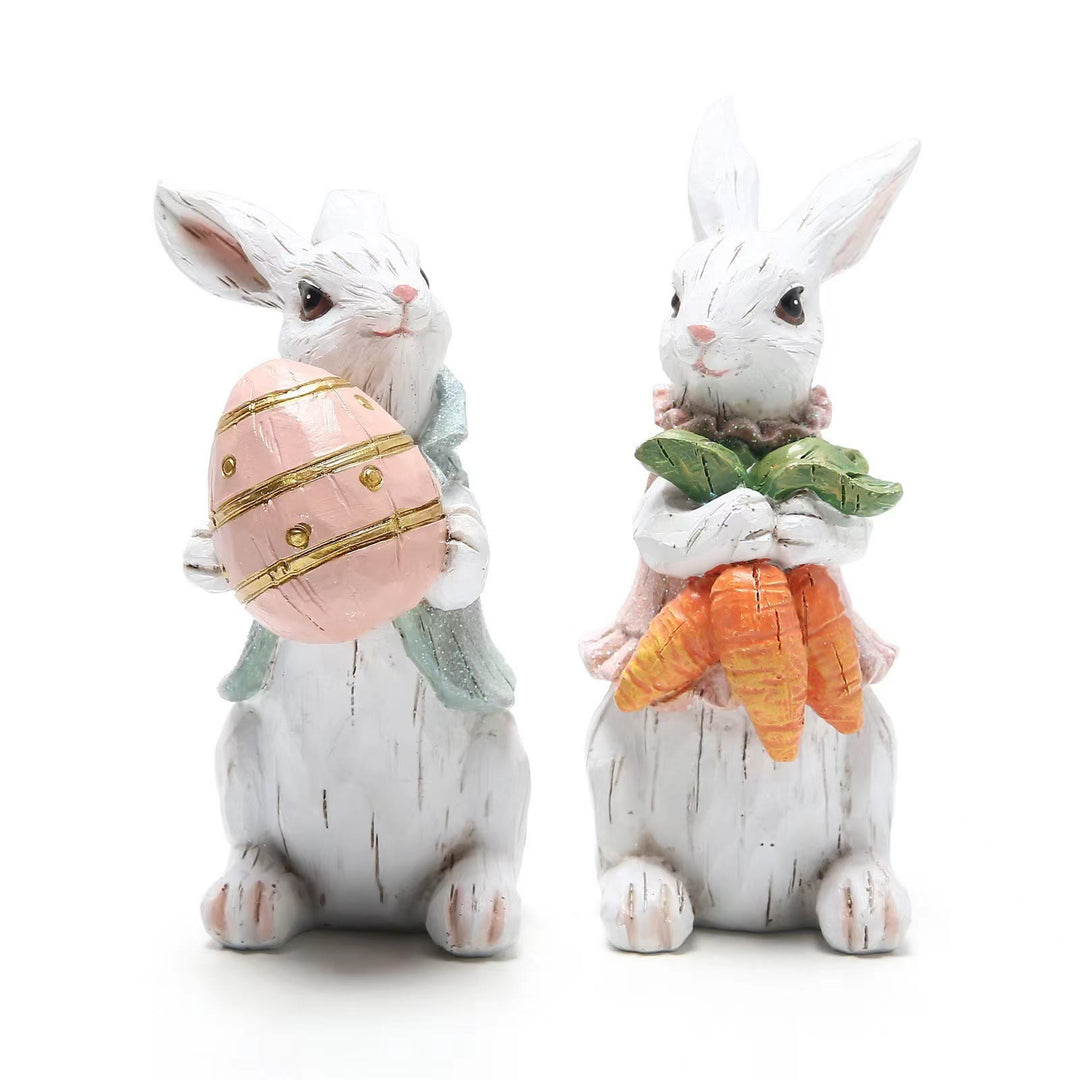 Christianartworkshop Easter Resin Bunny Ornament - Celebrate Easter - Rabbit with an egg - image 1