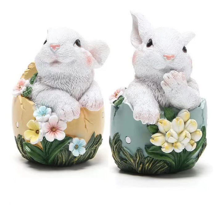 Christianartworkshop Easter Resin Floral Bunny Ornament - Celebrate Easter - image 1