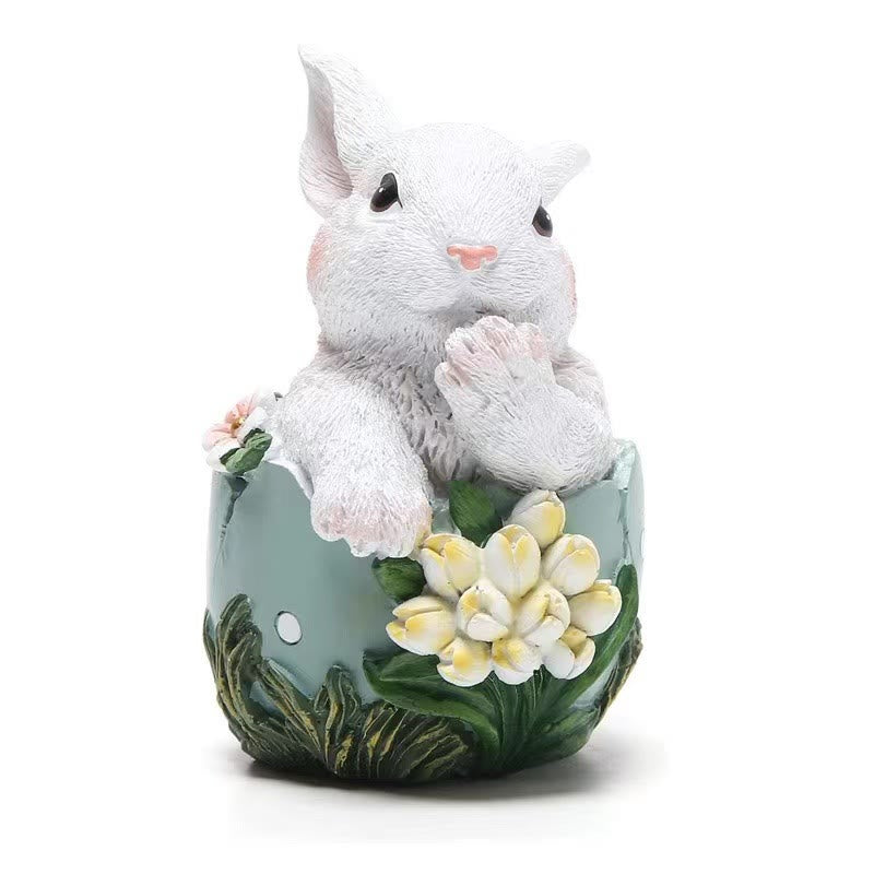 Christianartworkshop Easter Resin Floral Bunny Ornament - Celebrate Easter - Blue - image 3