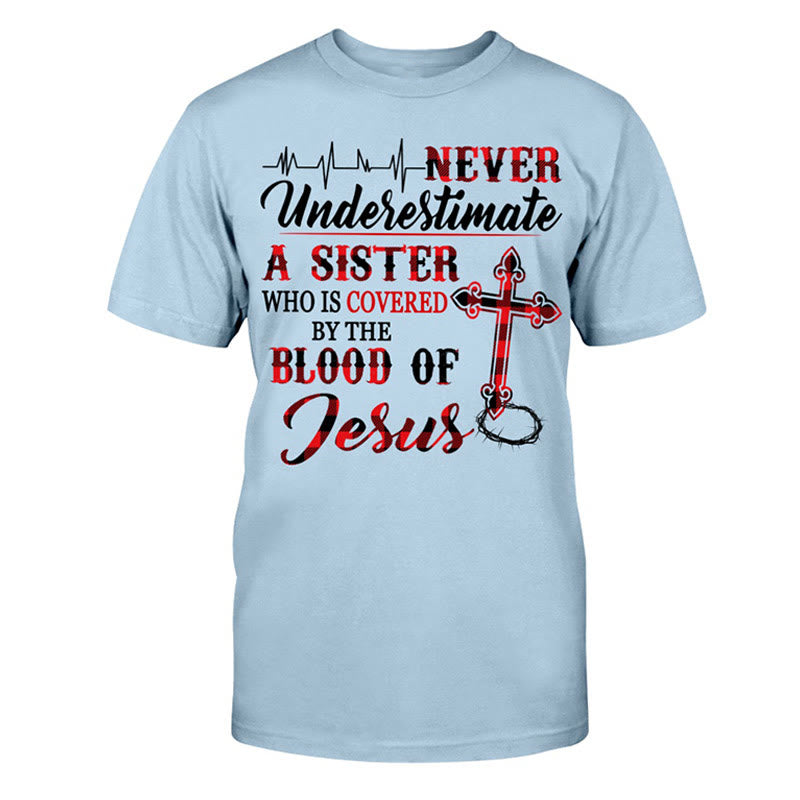 Christianartworkshop Divine Protection Unisex Cotton T-Shirt - Blue - 2XL - image 8