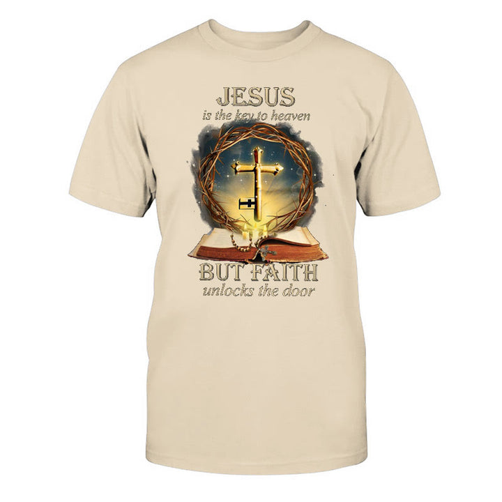 Christianartworkshop Key to Heaven Unisex Cotton T-Shirt - Beige - 2XL - image 6