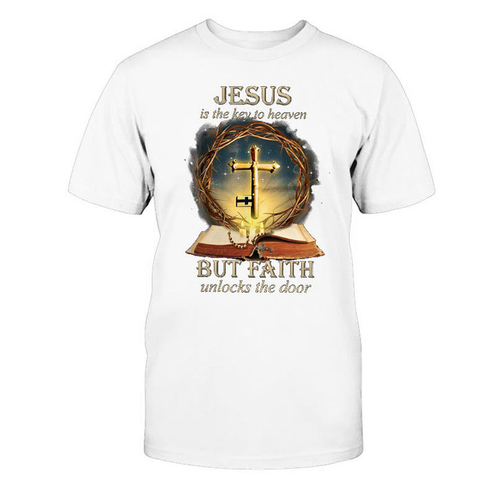 Christianartworkshop Key to Heaven Unisex Cotton T-Shirt - White - 2XL - image 0