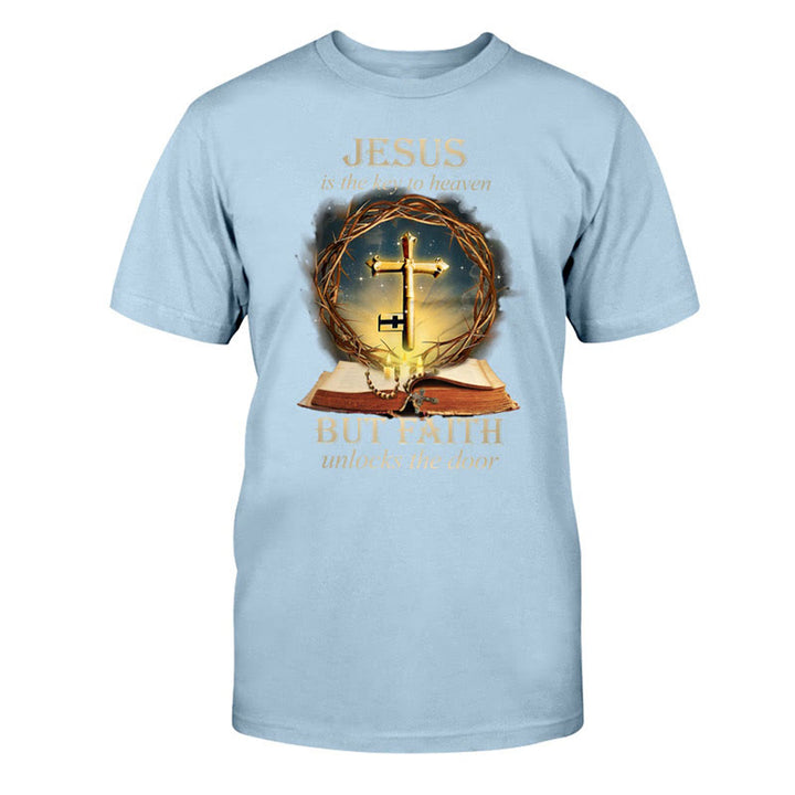 Christianartworkshop Key to Heaven Unisex Cotton T-Shirt - Blue - 2XL - image 8