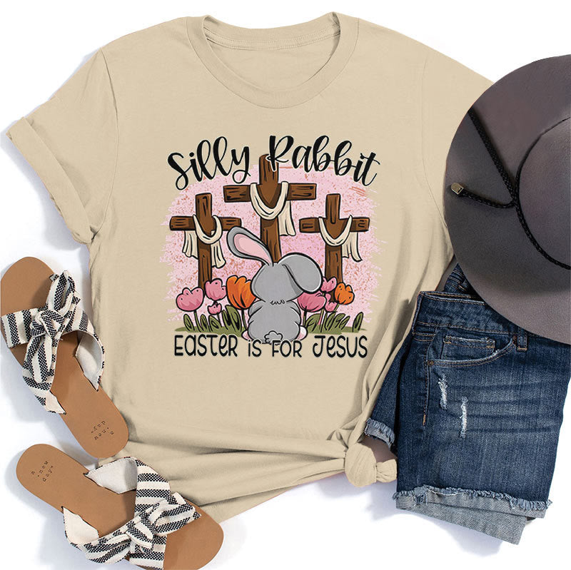 Christianartworkshop Silly Rabbit Easter is for Jesus T-shirt - Beige - 2XL - image 3