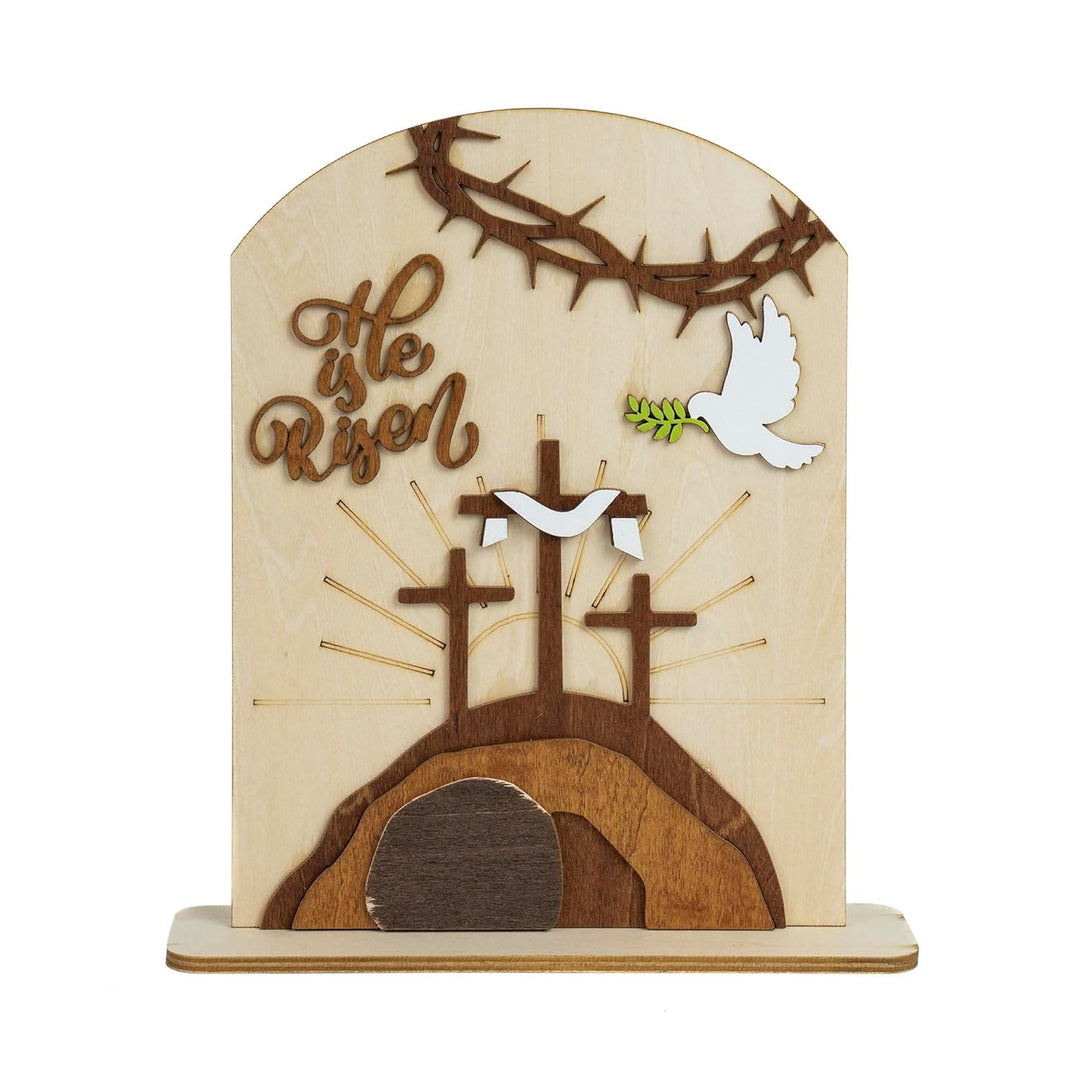 Christianartworkshop "Risen Hope" Easter Icon Set: Decorative Wooden Display with Cross and Tomb Designs - image 5