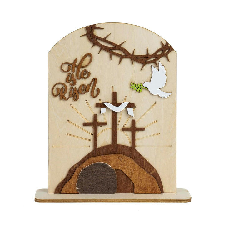 Christianartworkshop "Risen Hope" Easter Icon Set: Decorative Wooden Display with Cross and Tomb Designs - image 5