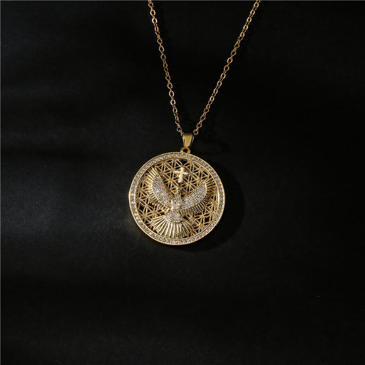 Christianartworkshop Holy Spirit Dove Heavenly Sparkle Necklace: A Radiant Symbol of Faith - image 3