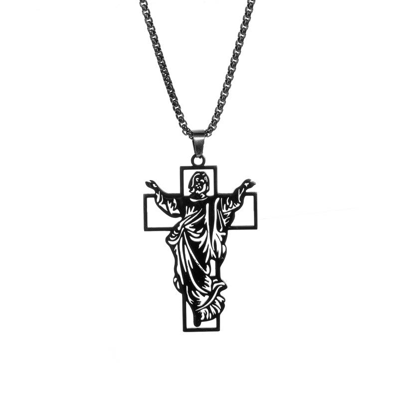 Christianartworkshop Resurrection & Ascension of Jesus Necklace: The Glory of Jesus's Resurrection - Black - image 4