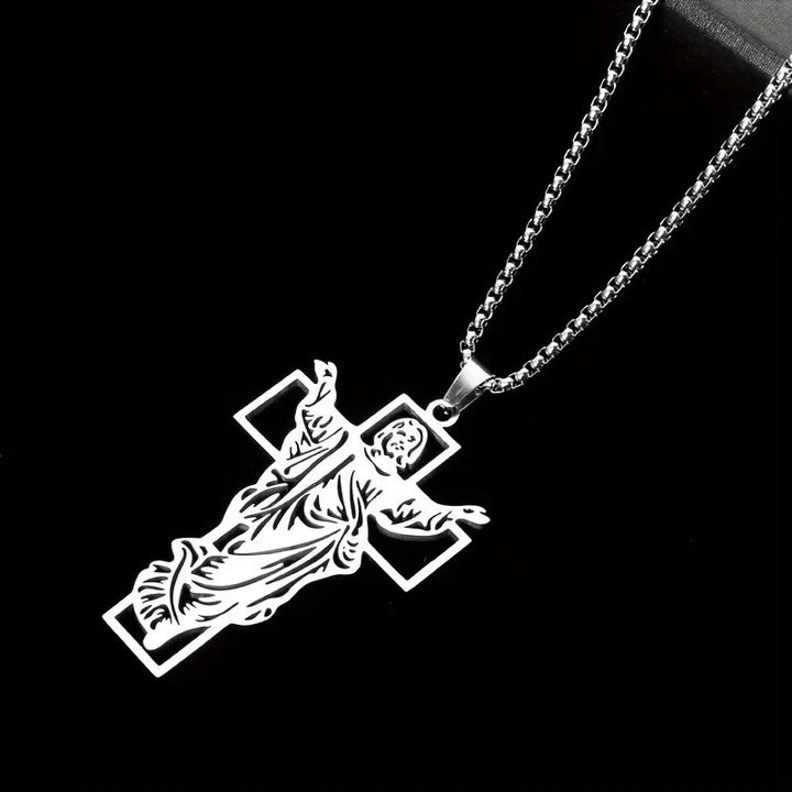 Christianartworkshop Resurrection & Ascension of Jesus Necklace: The Glory of Jesus's Resurrection - Silver - image 3