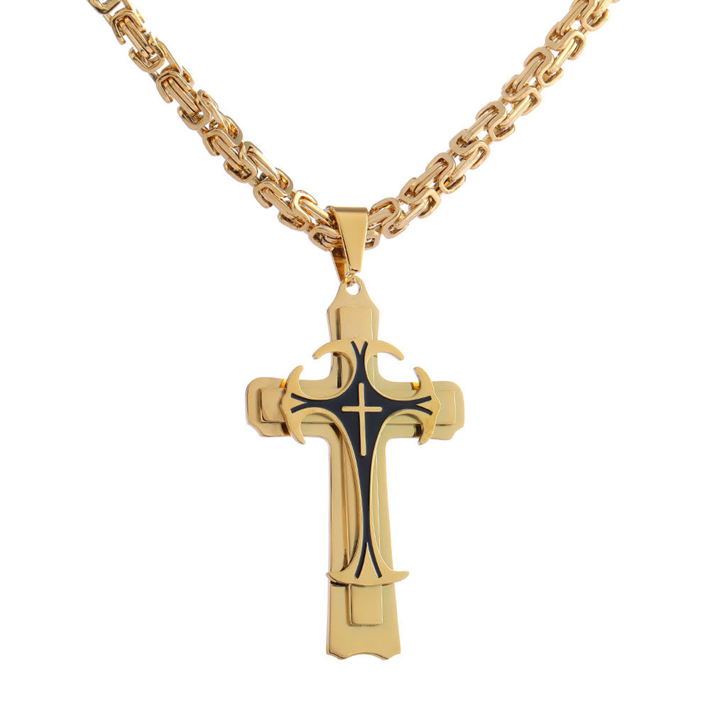 Christianartworkshop 3 Color Faith and Courage Cross Necklace: Embrace the Power of Belief - Gold - 60cm Pearl Chain - Original Pendant - image 7