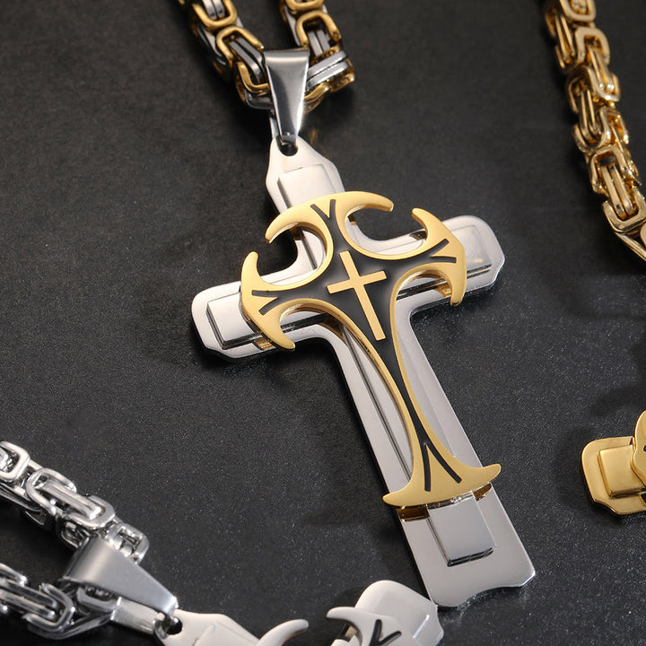 Christianartworkshop 3 Color Faith and Courage Cross Necklace: Embrace the Power of Belief - image 5