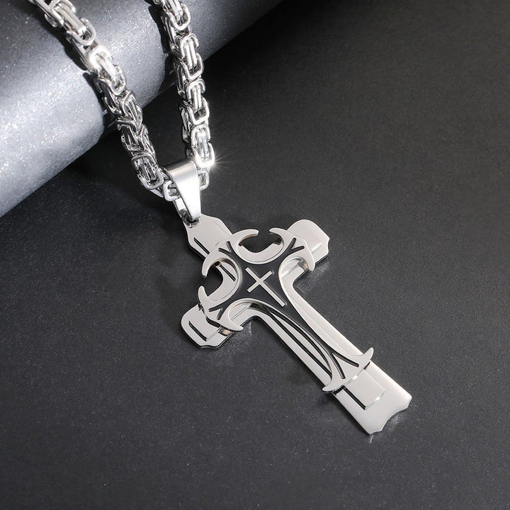 Christianartworkshop 3 Color Faith and Courage Cross Necklace: Embrace the Power of Belief - Silver - 60cm Pearl Chain - Original Pendant - image 4