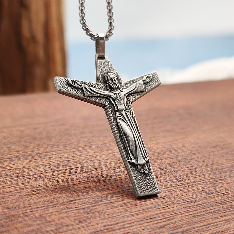 Christianartworkshop Faith and Courage Cross Crucifix Necklace: A Symbol of Resilience - Crucifix - image 1