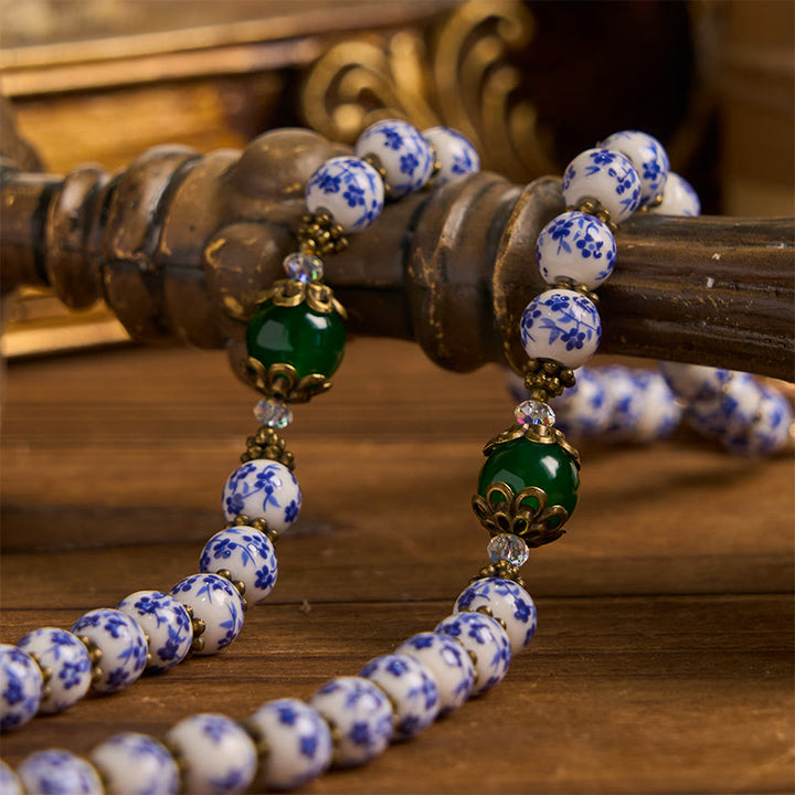 Christianartworkshop Divine Serenity Handmade Floral Rosary: Our Lady of Guadalupe & Crucifix of 8mm Ceramics&Jade  - image 6