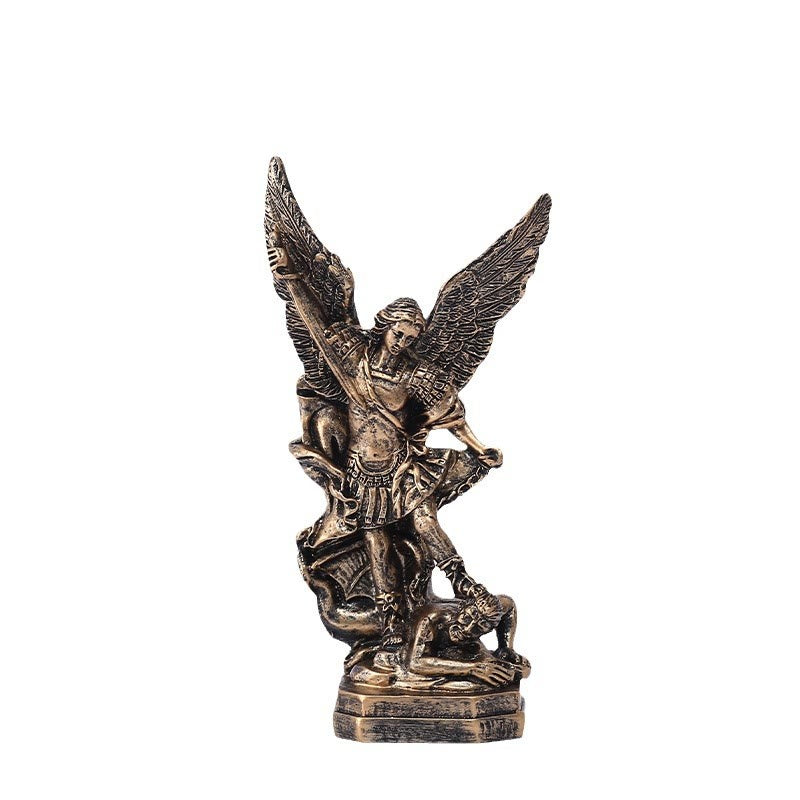 Christianartworkshop Antique Bronze Archangel Michael Statue Ornament - image 5