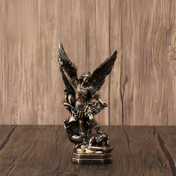 Christianartworkshop Antique Bronze Archangel Michael Statue Ornament - St. Micheal - image 1