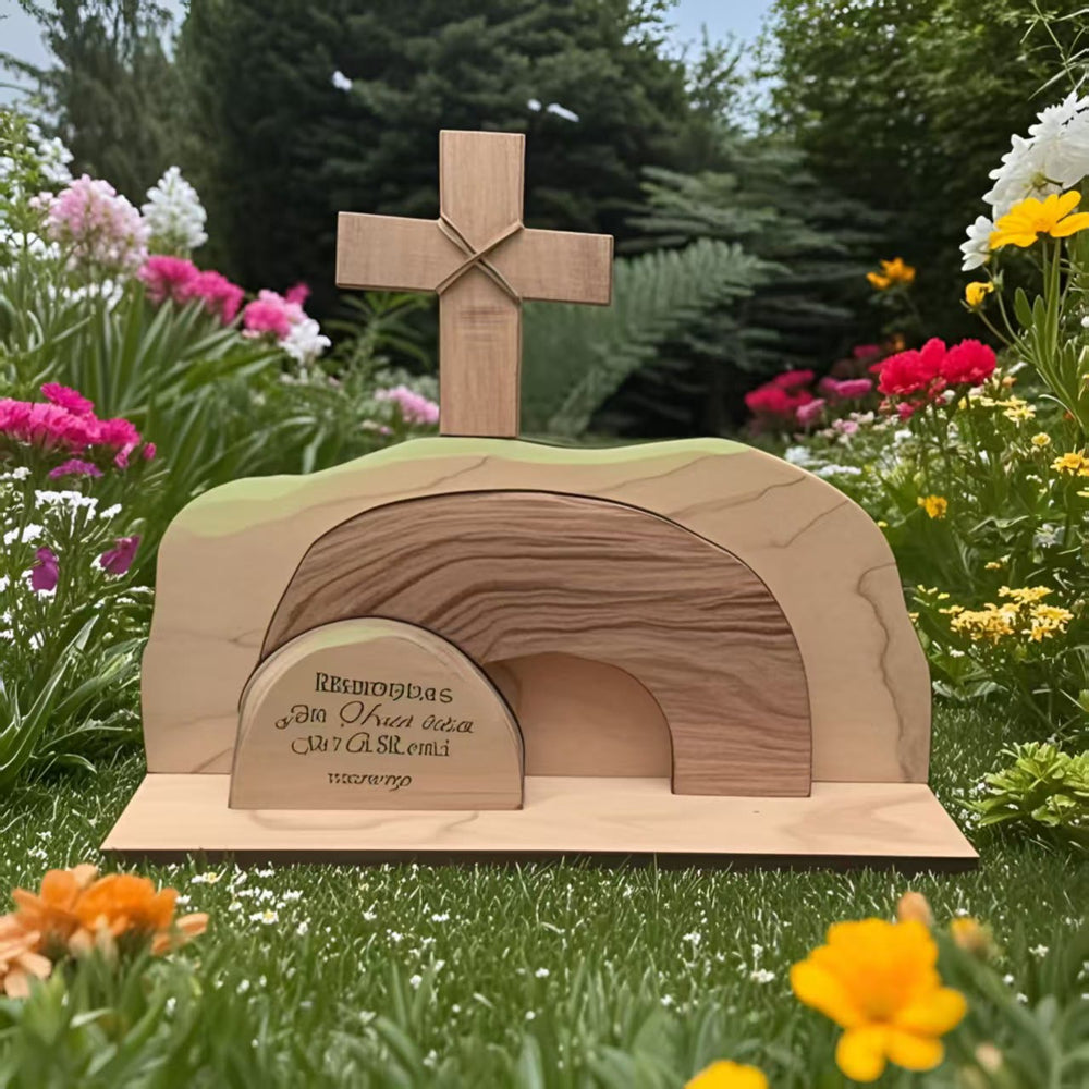 Christianartworkshop The Empty Tomb Easter Scene And Cross Ornament - image 2