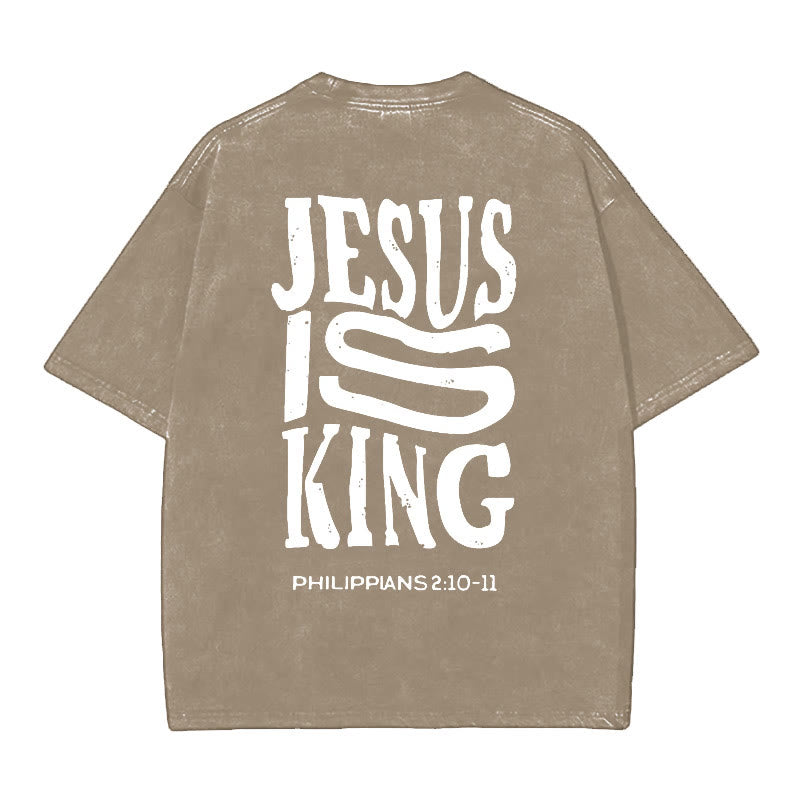 Christianartworkshop Jesus Is King Graphic T-Shirt - Brown - 5XL - image 7