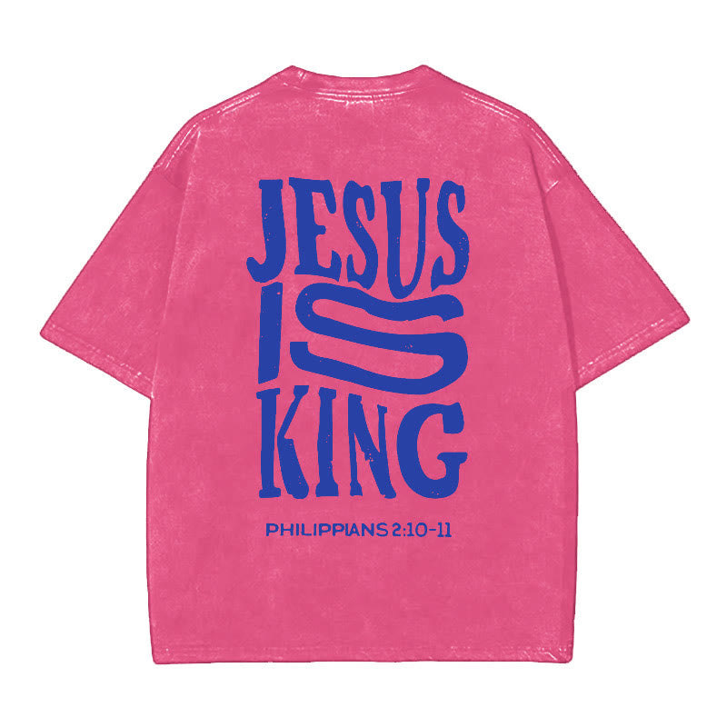 Christianartworkshop Jesus Is King Graphic T-Shirt - Pink - 5XL - image 11