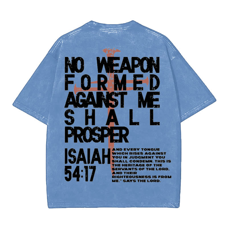 Christianartworkshop No Weapon Formed Against Me T-Shirt - Blue - 5XL - image 10