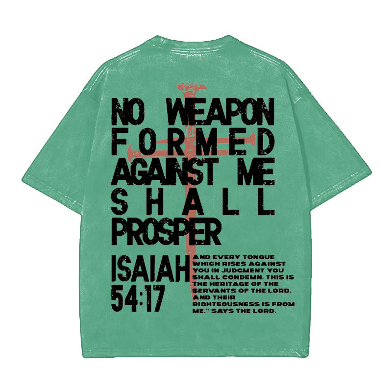 Christianartworkshop No Weapon Formed Against Me T-Shirt - Green - 5XL - image 14